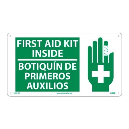 National Marker Co Bilingual Plastic Sign - First Aid Kit Inside SPSA172R